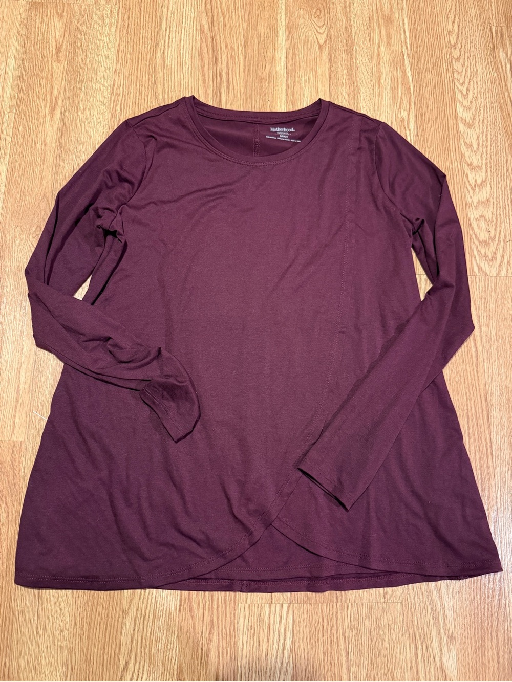 Motherhood Maternity Long Sleeve Wine Nursing Tee